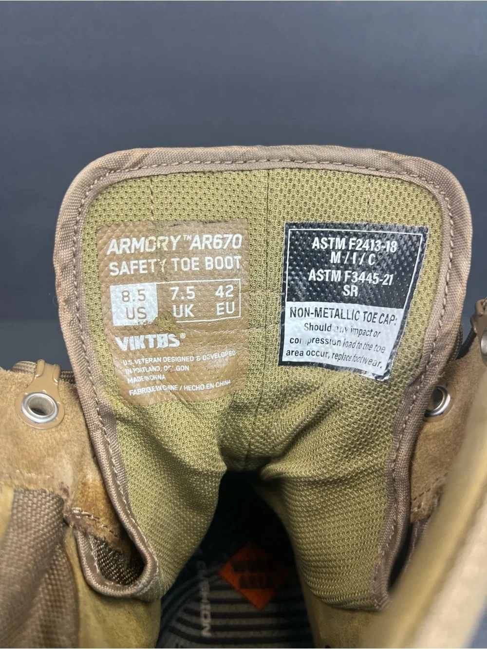 VIKTOS Men's Armory AR670 Durable Tactical Boot Dark Coyote Size US  8.5 Euro 42